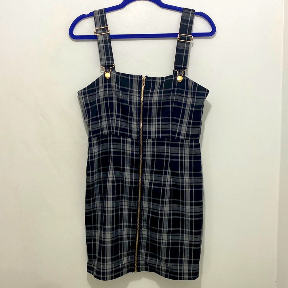 Plaid Front Zip Dress